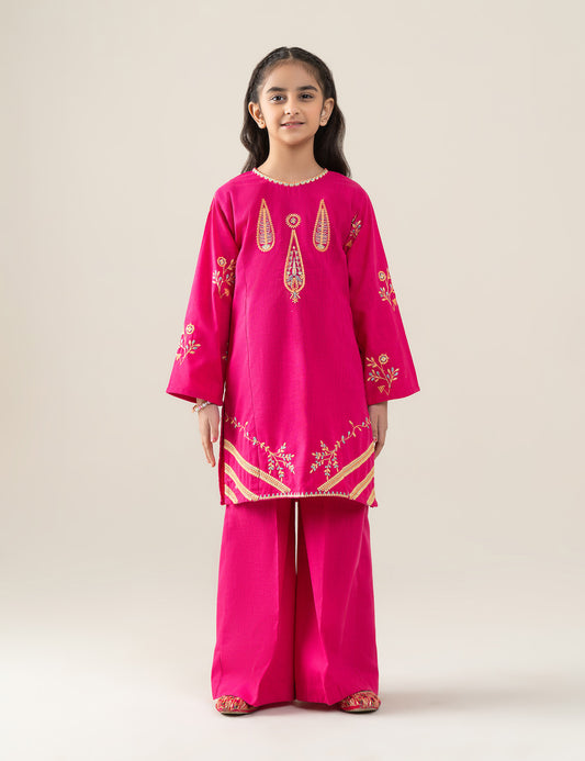 2 PIECE CONTRAST EMBROIDERED SUIT