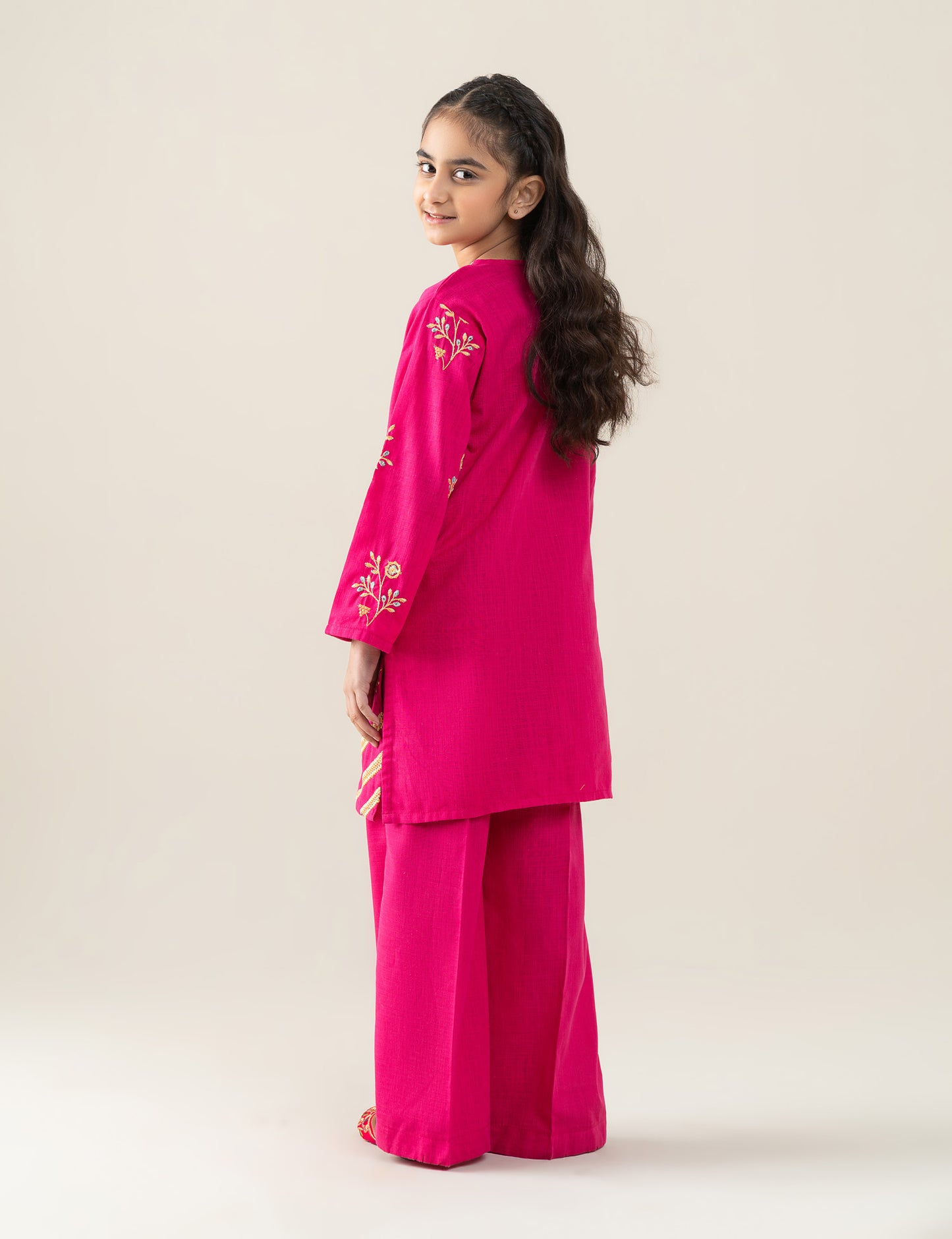 2 PIECE CONTRAST EMBROIDERED SUIT