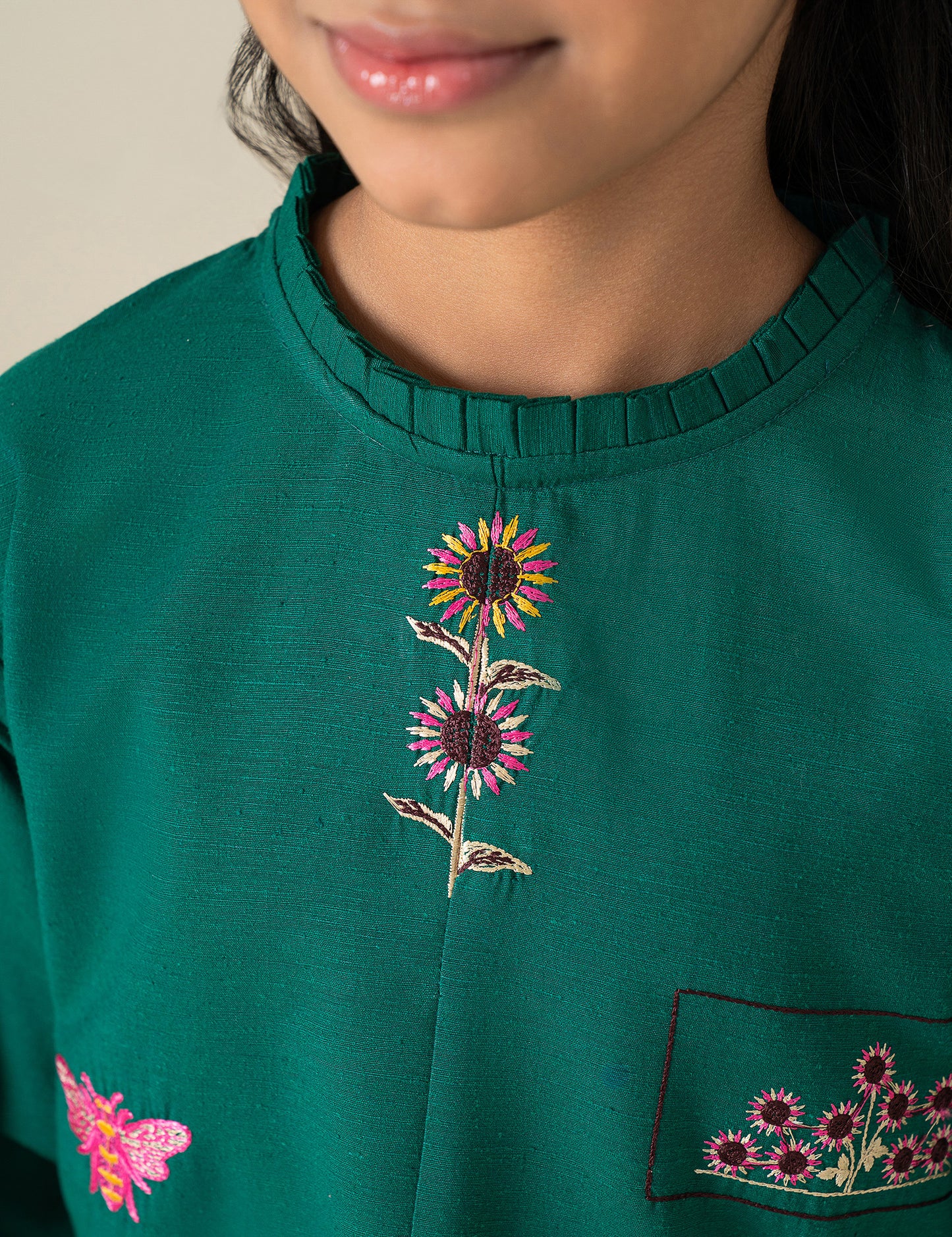 2 PIECE FLORAL EMBROIDERED SUIT