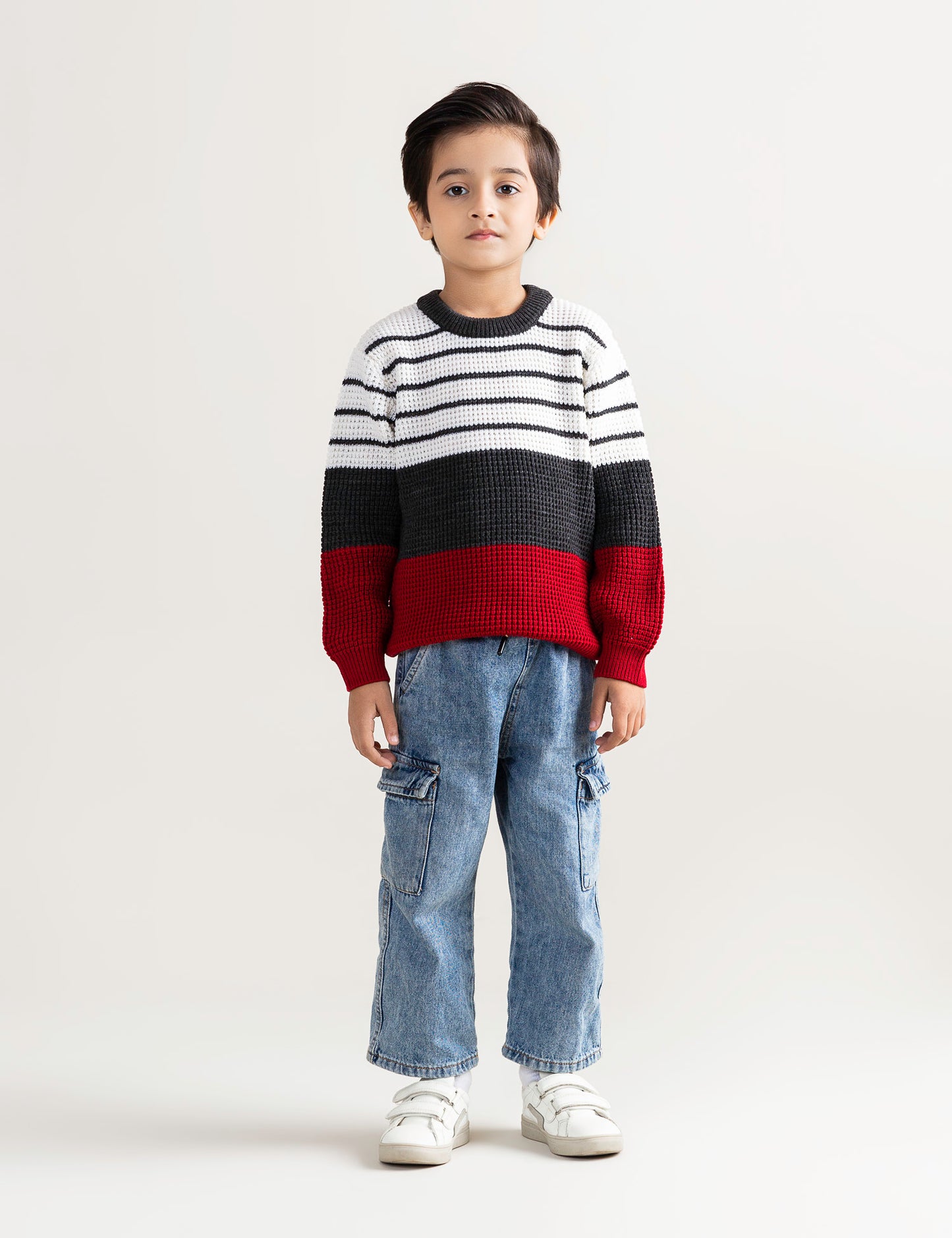STRIPED COLOR BLOCK SWEATER