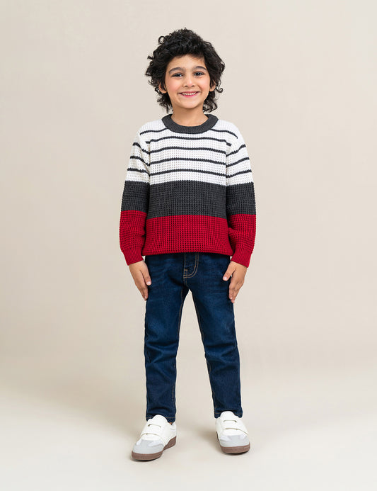 WAFFLE KNIT SWEATER