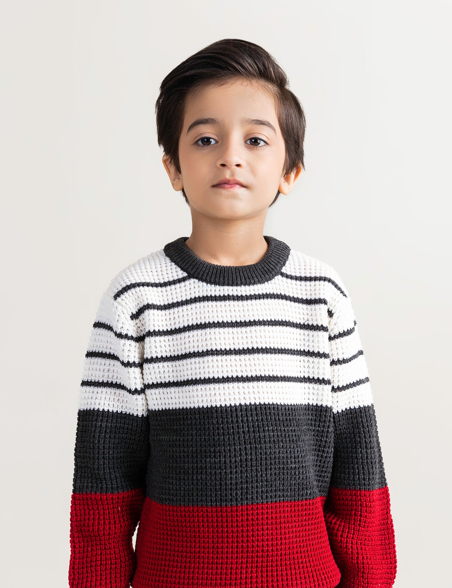 STRIPED COLOR BLOCK SWEATER