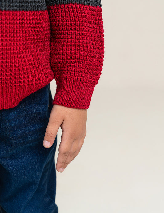 WAFFLE KNIT SWEATER