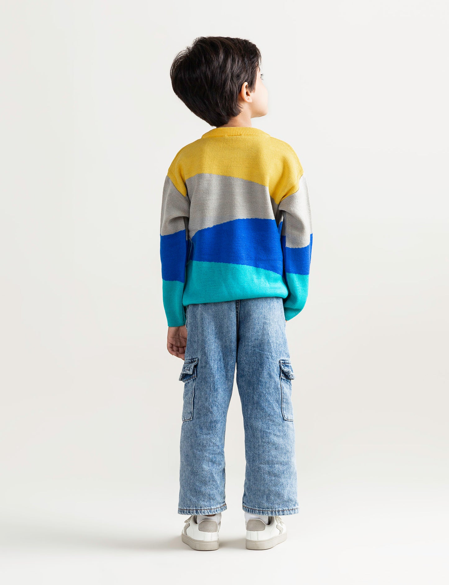COLOR BLOCK KNITTED SWEATER