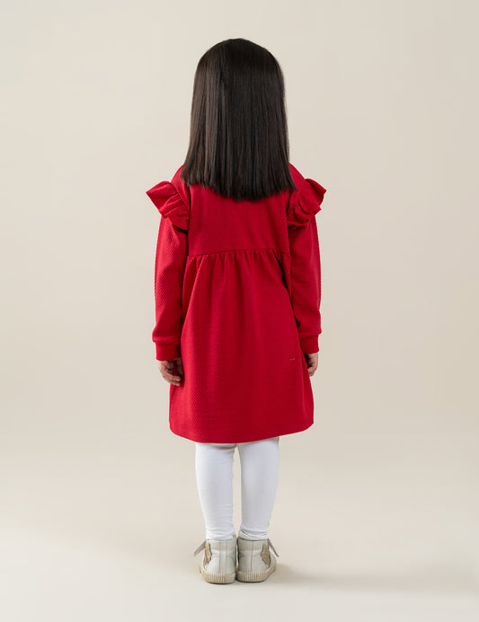 RUFFLE SHOULDER DRESS