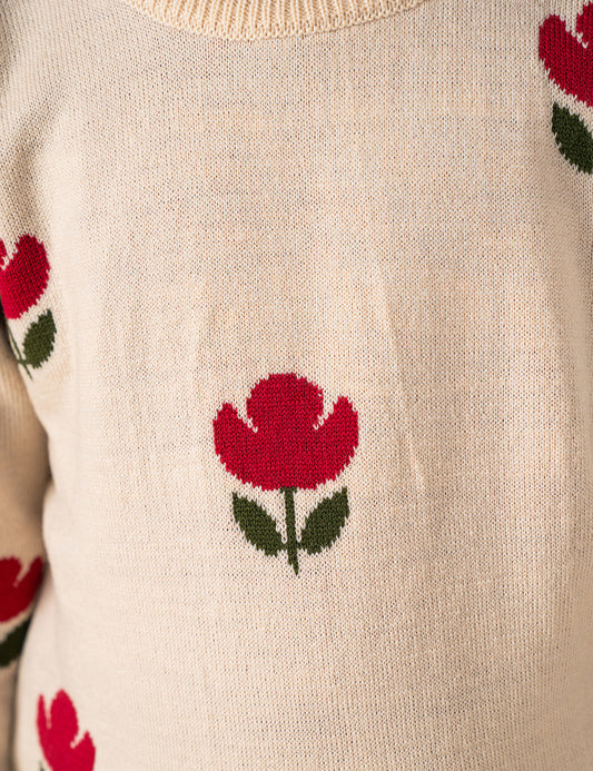FLORAL KNITTED SWEATER