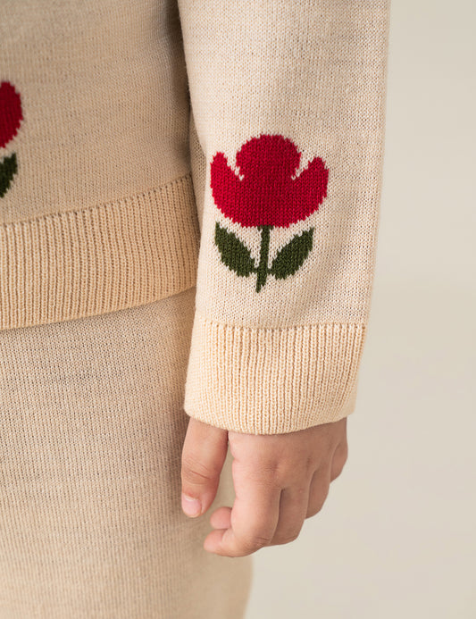 FLORAL KNITTED SWEATER
