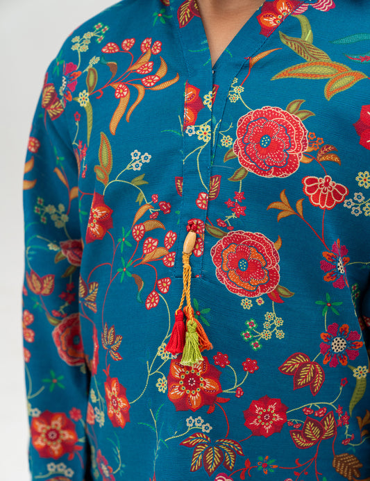 2 PIECE FLORAL PRINTED SUIT