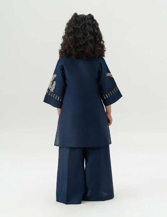 2 PIECE BUTTON DOWN EMBROIDERED SUIT