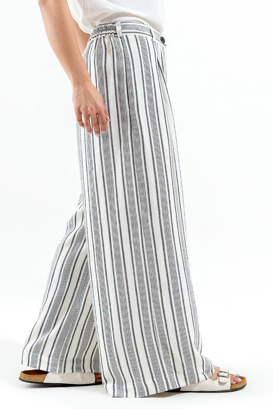 STRIPED WIDE LEG PANTS