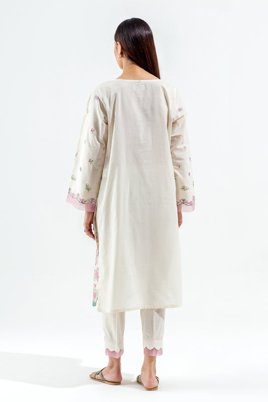 2 PIECE EMBROIDERED DYED LAWN SUIT (PRET)