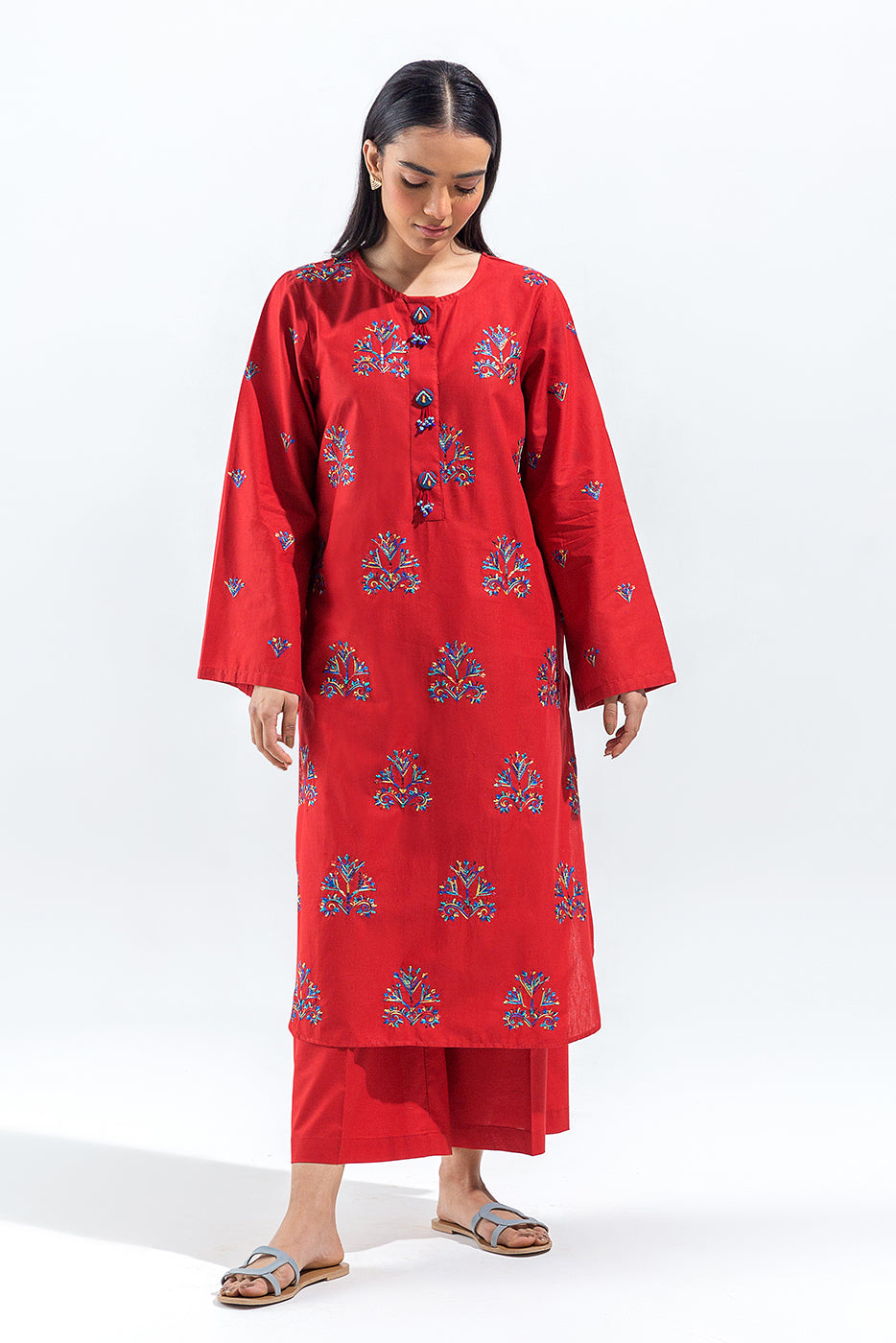 2 PIECE EMBROIDERED MULTI NEPS SUIT (PRET) - BEECHTREE