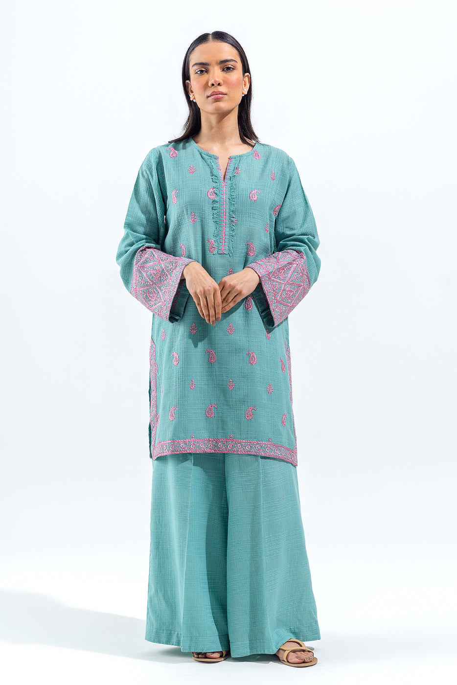 2 PIECE EMBROIDERED YARN DYED SUIT (PRET) - BEECHTREE