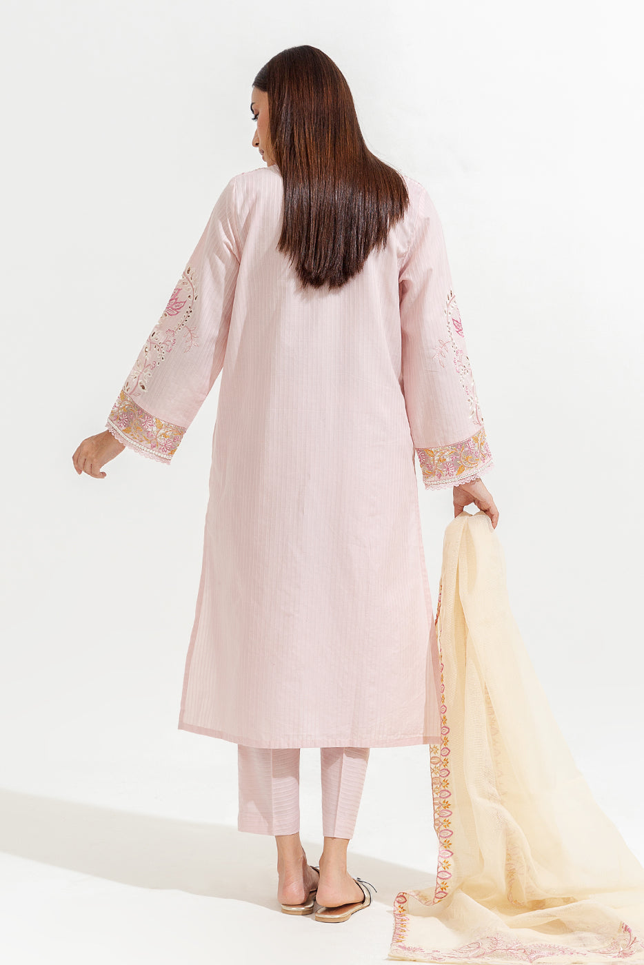 3 PIECE EMBROIDERED JACQUARD SUIT (LUXURY-PRET)