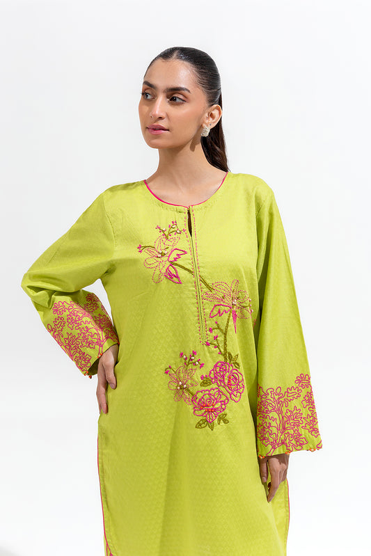 EMBROIDERED SELF JACQUARD SHIRT (PRET)