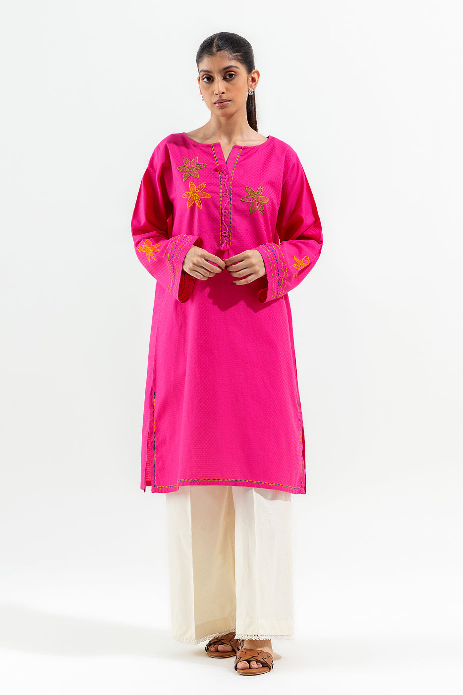 EMBROIDERED SELF JACQUARD SHIRT (PRET)