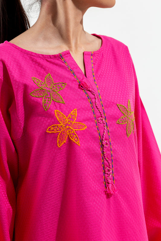 EMBROIDERED SELF JACQUARD SHIRT (PRET)