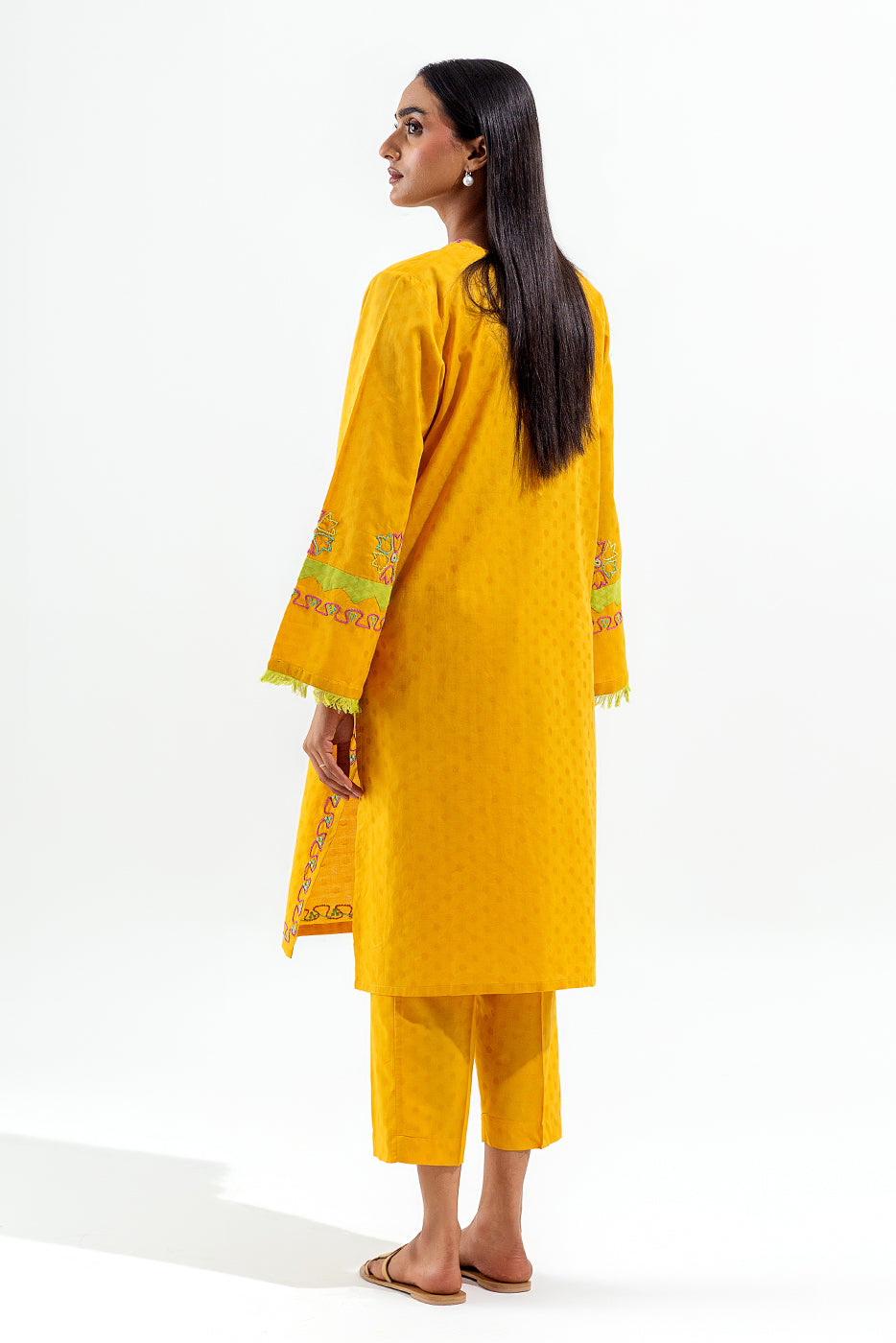 2 PIECE HAND EMBROIDERED SELF JACQUARD SUIT (PRET)