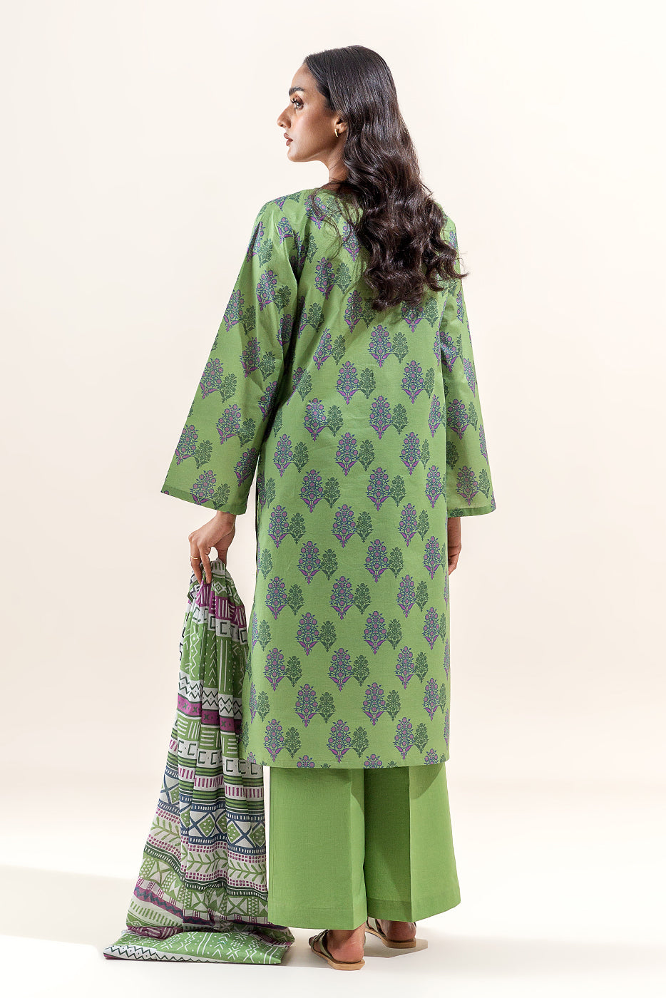 3 PIECE PRINTED LAWN SUIT-SAGE DEW (UNSTITCHED)