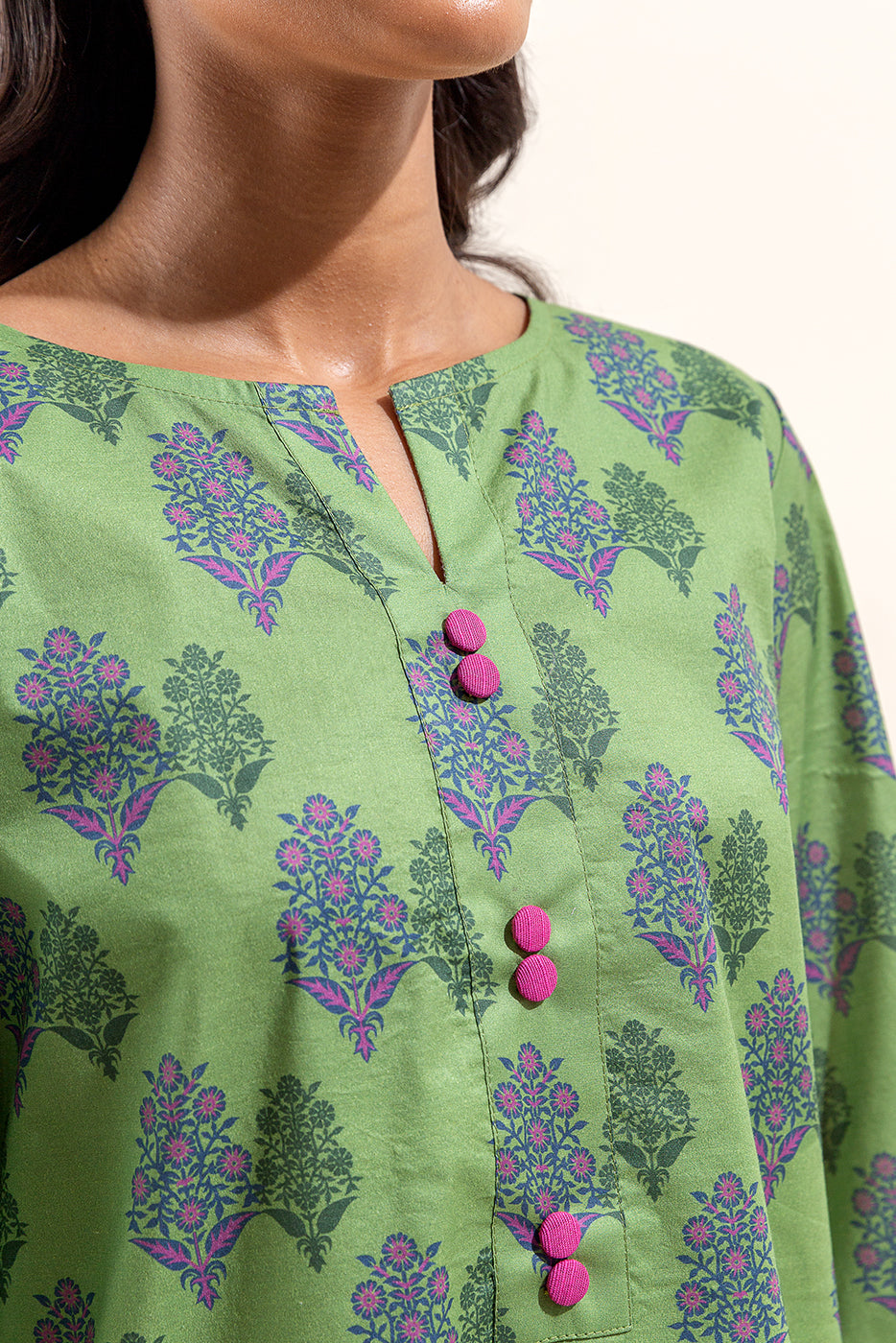 3 PIECE PRINTED LAWN SUIT-SAGE DEW (UNSTITCHED)