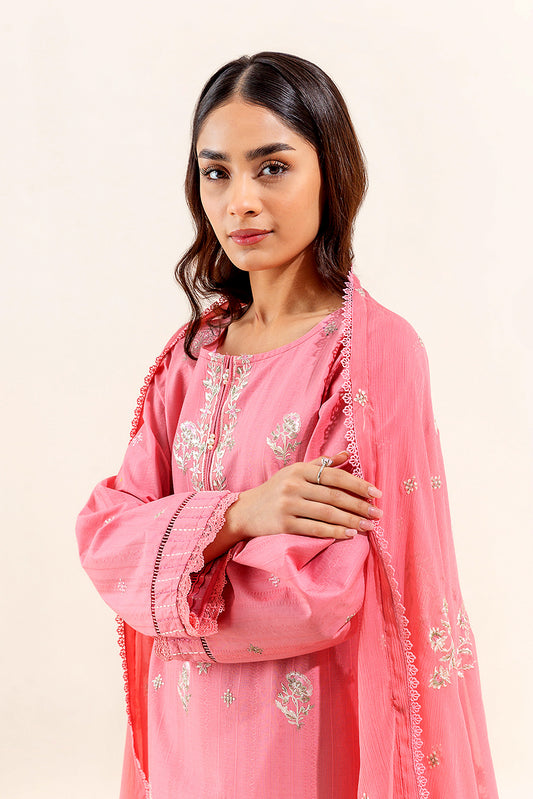 3 PIECE EMBROIDERED TEXTURED LAWN SUIT (UNSTITCHED)