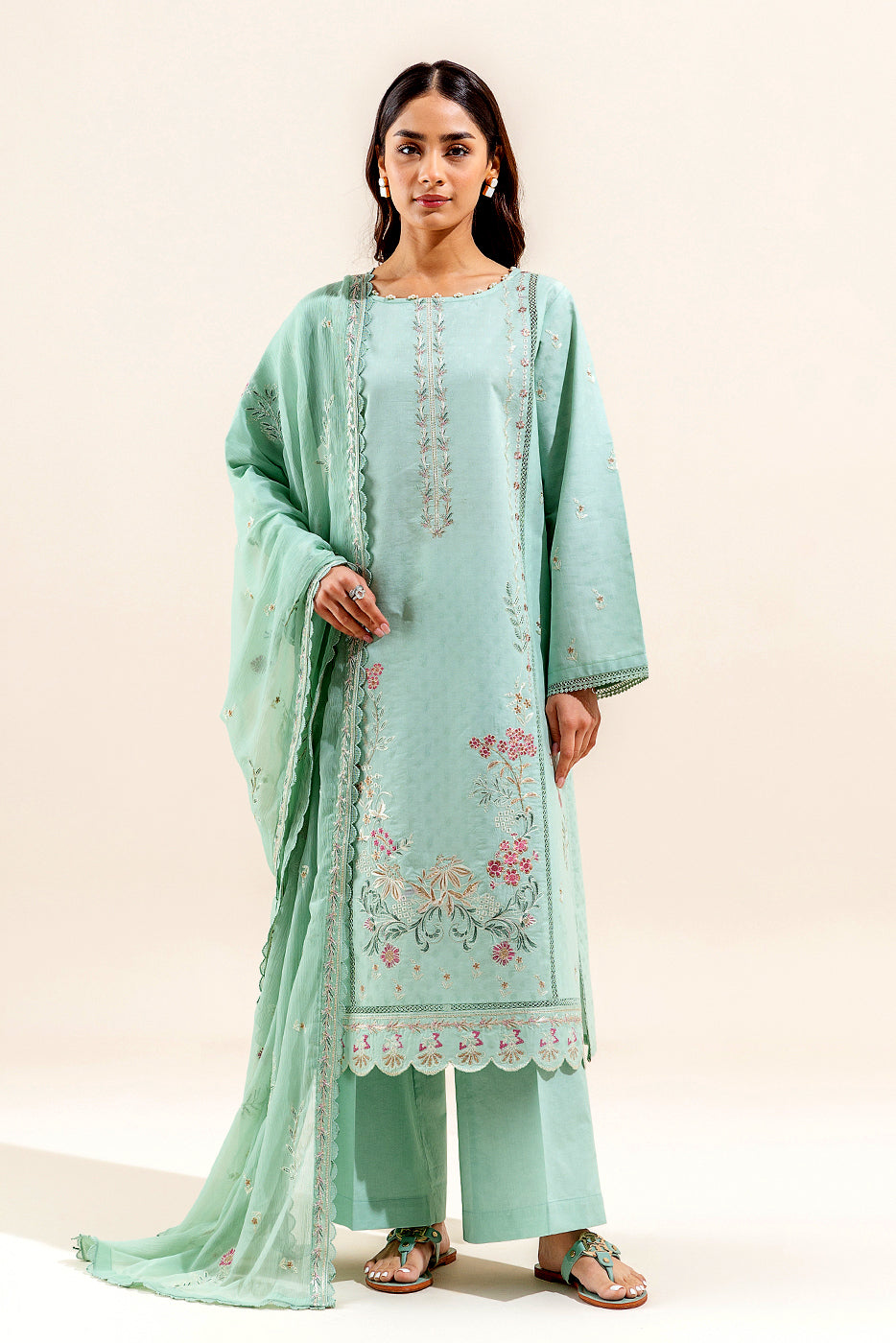 3 PIECE EMBROIDERED TEXTURED LAWN SUIT (UNSTITCHED)