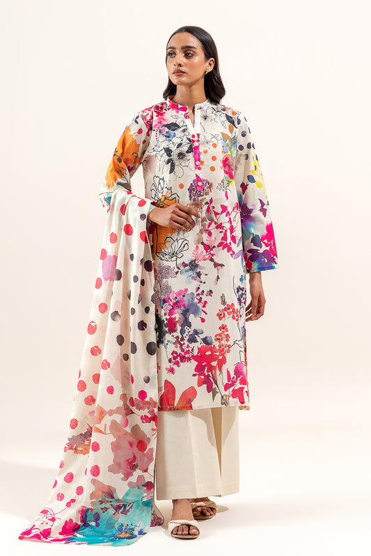 2 PIECE PRINTED LAWN SUIT-TROPICAL BREEZE  (UNSTITCHED)