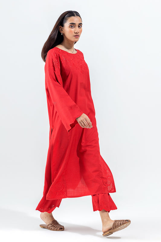 2 PIECE EMBROIDERED VISCOSE SUIT (PRET)