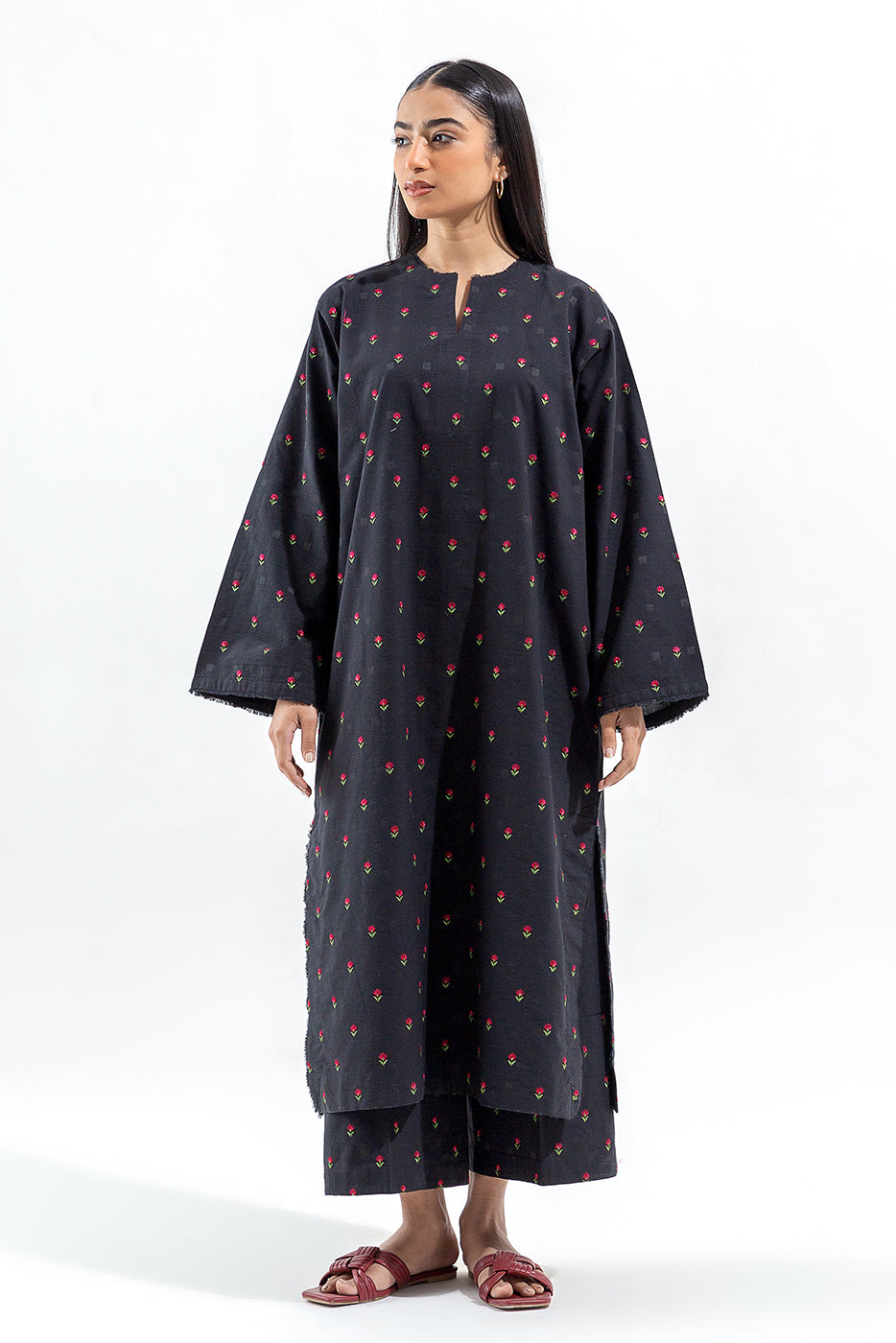 2 PIECE EMBROIDERED DOBBY SUIT (PRET)