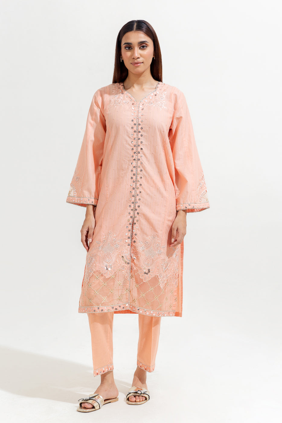 2 PIECE EMBROIDERED JACQUARD SUIT (LUXURY-PRET)