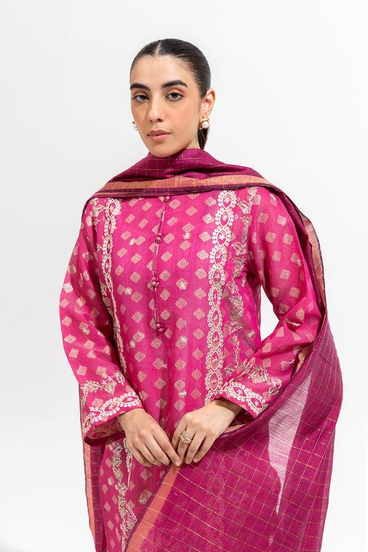 2 PIECE EMBROIDERED JACQUARD SUIT (LUXURY-PRET)