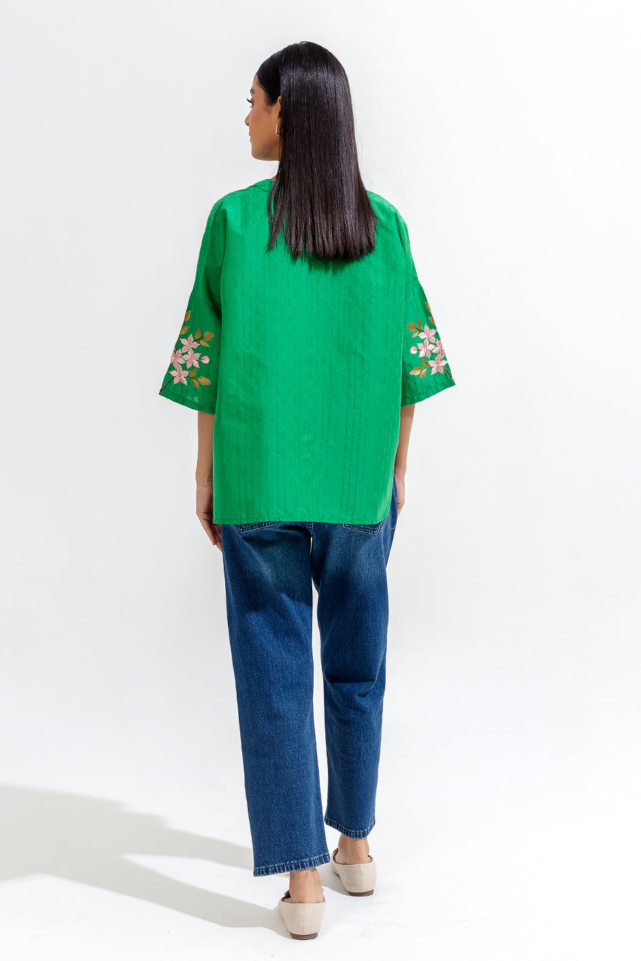 EMBROIDERED JACQUARD TOP (PRET)