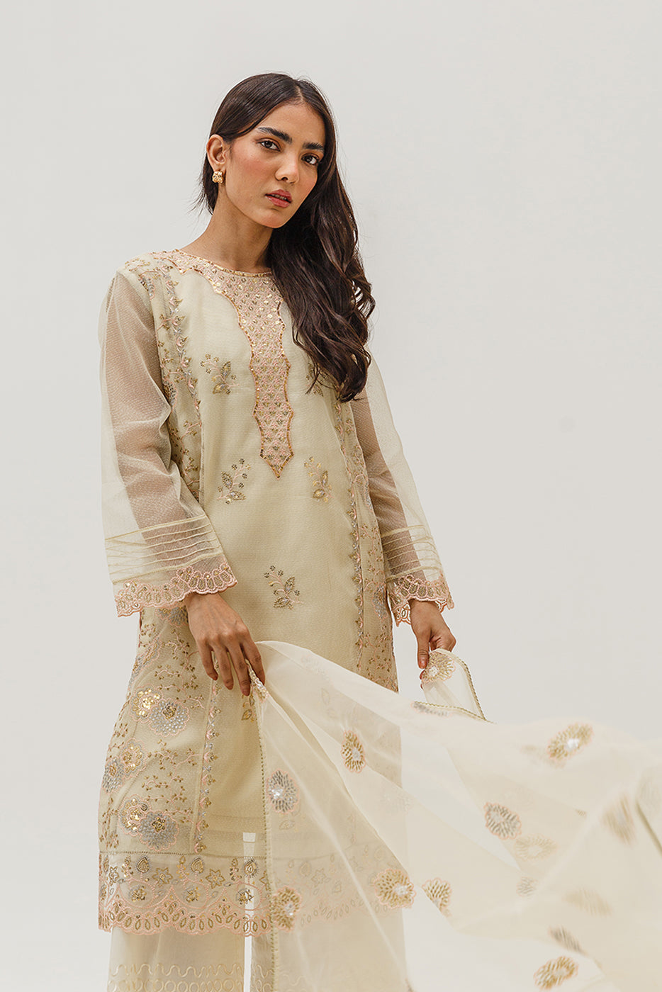 2 PIECE EMBROIDERED KARANDI SUIT (LUXURY-PRET)