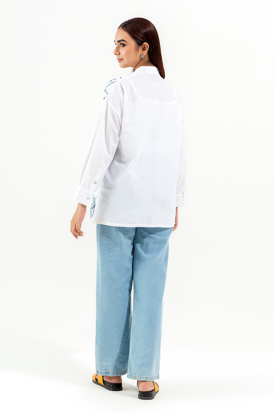 EMBROIDERED DROP SHOULDER SHIRT