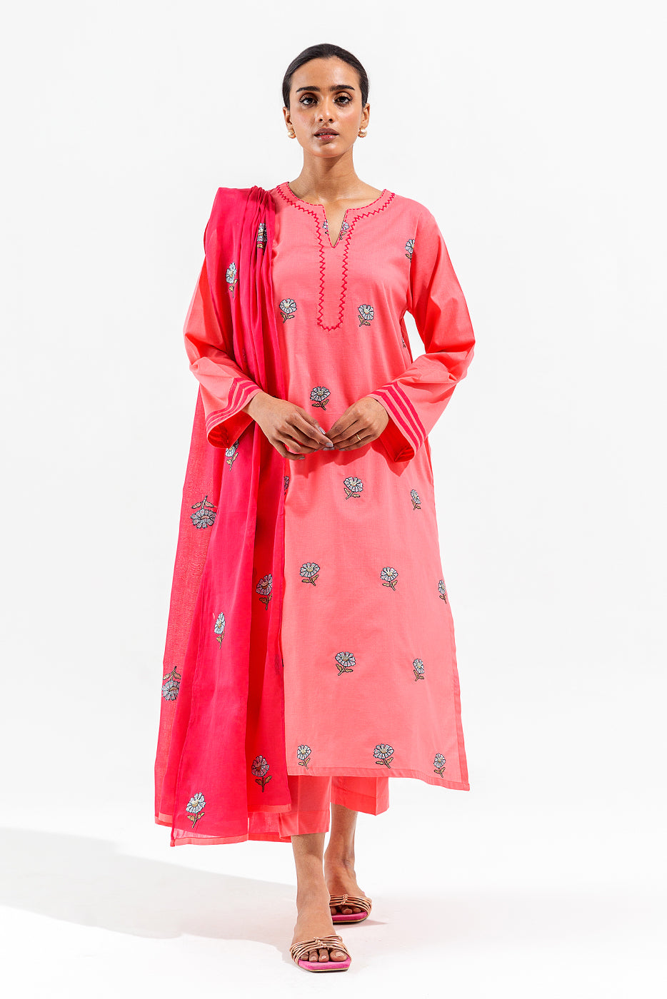 3 PIECE EMBROIDERED DYED LAWN SUIT (PRET) - BEECHTREE