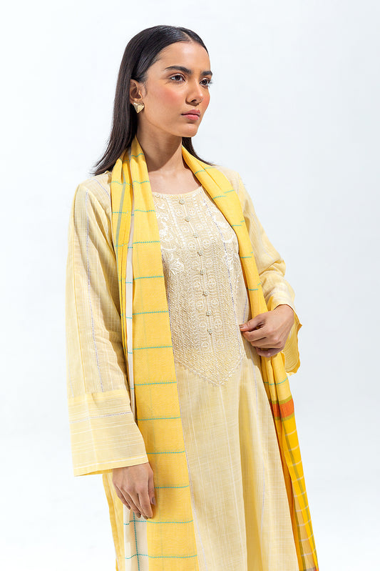 2 PIECE EMBROIDERED JACQUARD DOBBY SUIT (PRET)