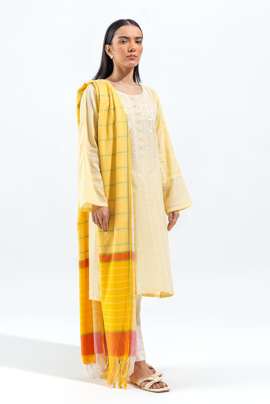 2 PIECE EMBROIDERED JACQUARD DOBBY SUIT (PRET)