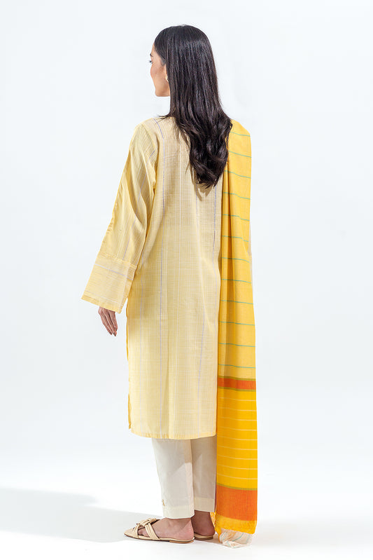 2 PIECE EMBROIDERED JACQUARD DOBBY SUIT (PRET)