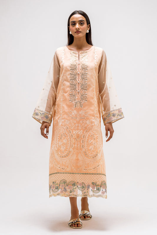 2 PIECE EMBROIDERED ORGANZA SUIT (LUXURY-PRET)