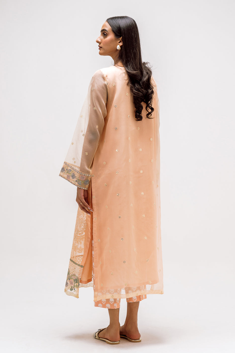 2 PIECE EMBROIDERED ORGANZA SUIT (LUXURY-PRET)