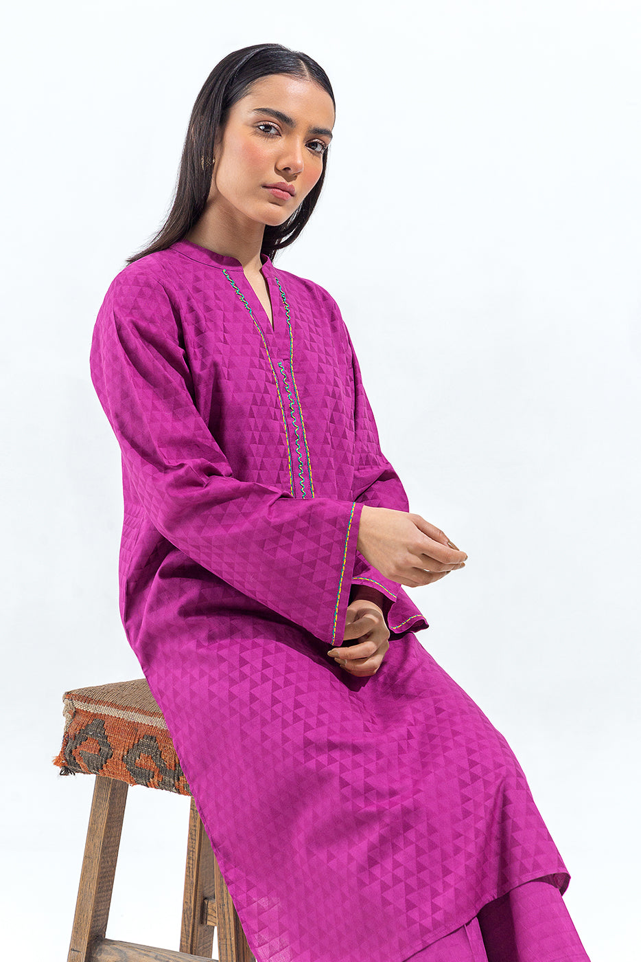 2 PIECE EMBROIDERED SELF JACQUARD SUIT (PRET) - BEECHTREE