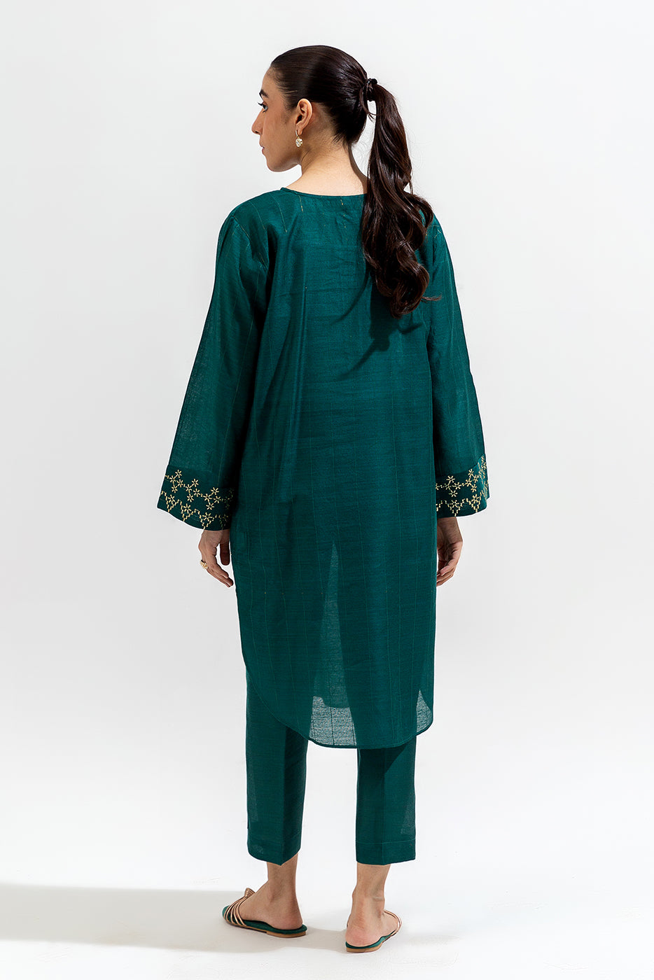 2 PIECE EMBROIDERED TWO TONE SUIT (LUXURY-PRET)