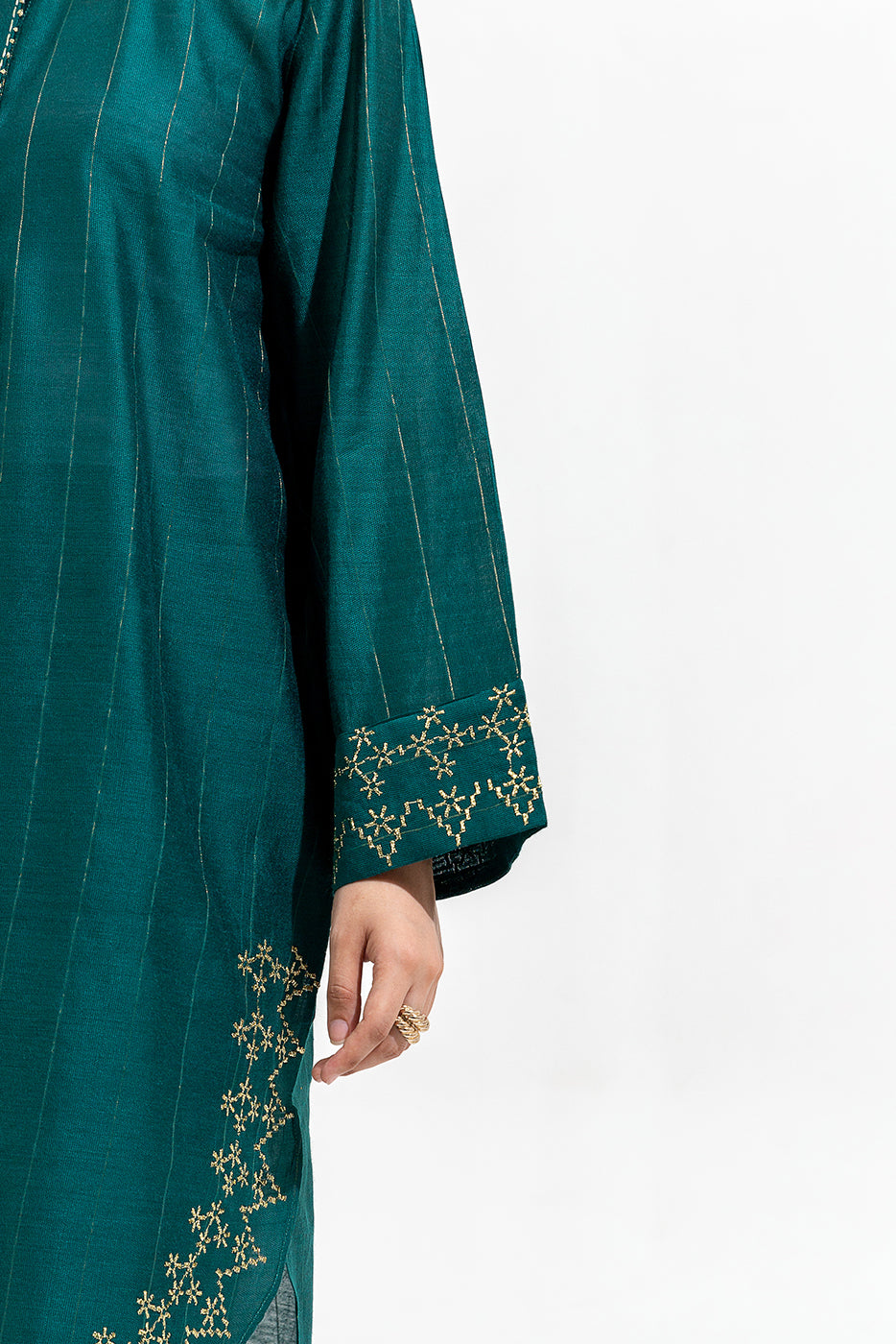 2 PIECE EMBROIDERED TWO TONE SUIT (LUXURY-PRET)