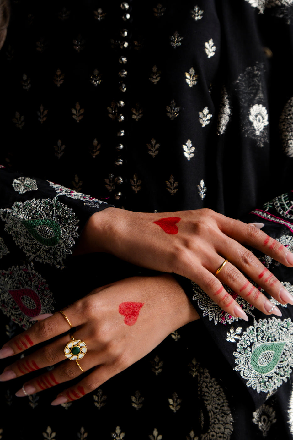 3 PIECE EMBROIDERED JACQUARD SUIT-MOONLIGHT NOIR (UNSTITCHED)