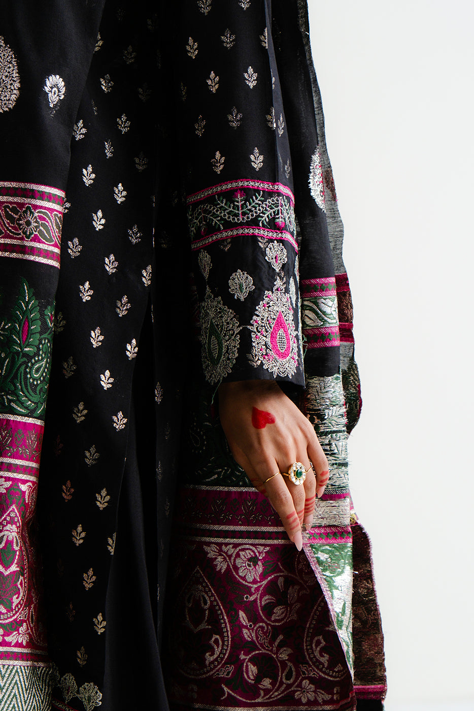 3 PIECE EMBROIDERED JACQUARD SUIT-MOONLIGHT NOIR (UNSTITCHED)