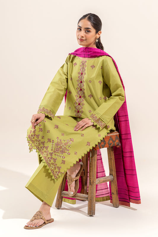 3 PIECE EMBROIDERED LAWN SUIT (UNSTITCHED)