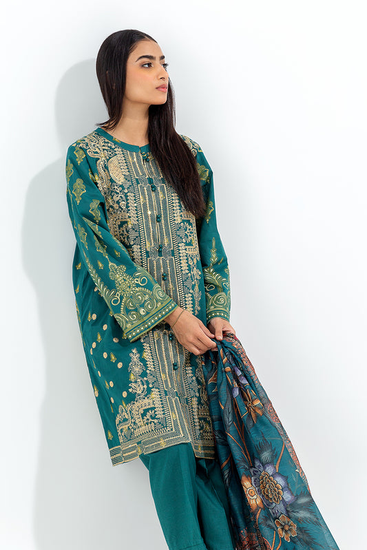 3 PIECE EMBROIDERED LAWN SUIT (LUXURY PRET)