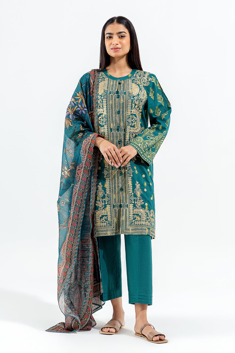 3 PIECE EMBROIDERED LAWN SUIT (LUXURY PRET)