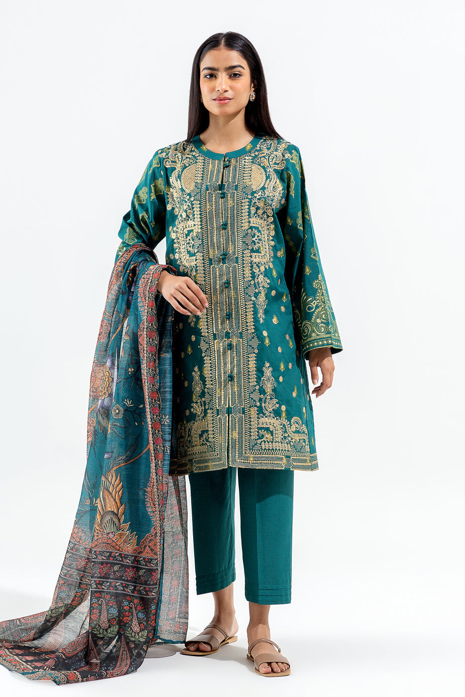 3 PIECE EMBROIDERED LAWN SUIT (LUXURY PRET)