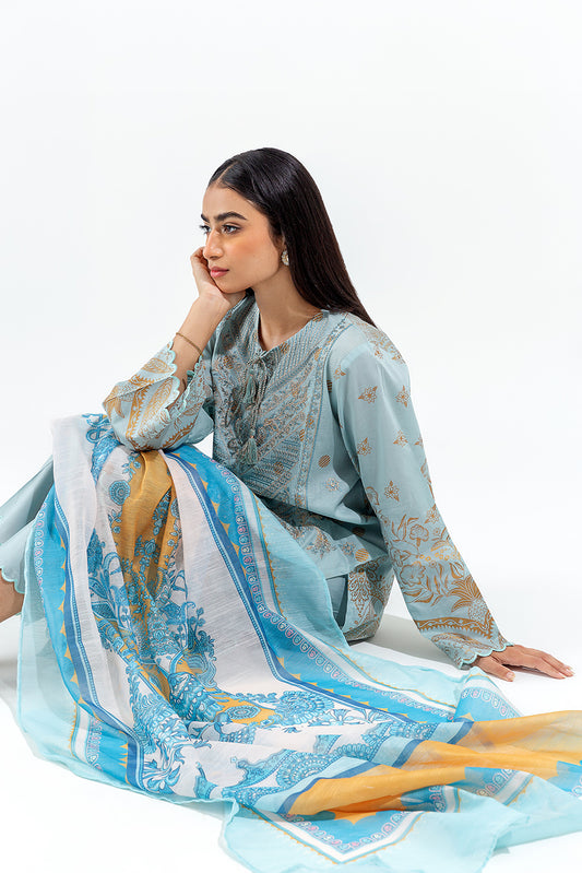 3 PIECE EMBROIDERED LAWN SUIT (LUXURY PRET)